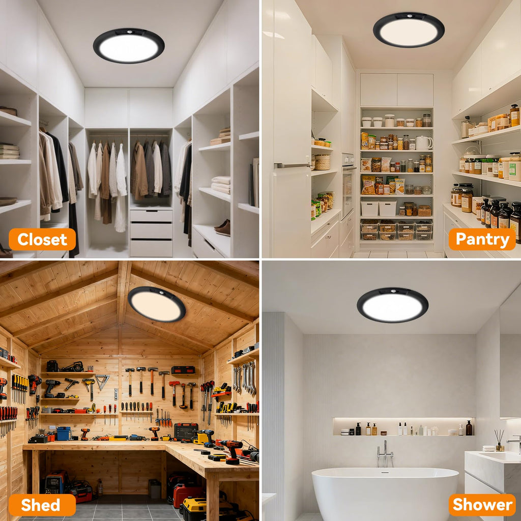 KYEKIO Rechargeable Motion Sensor Ceiling Light with Remote - Black view 6