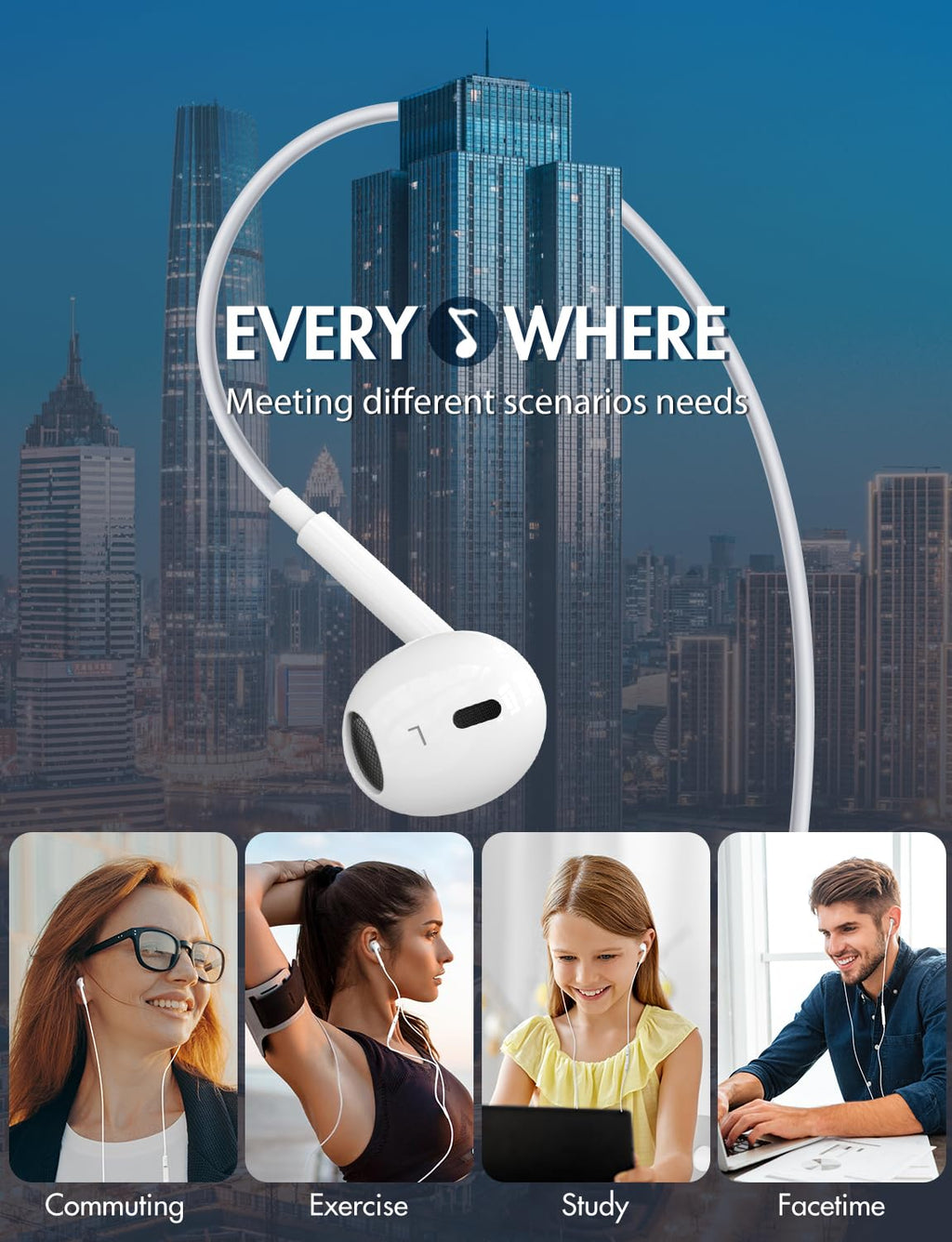 Antool Wired Earbuds,【Ultra Clear Calls & no Noise】 Headphones Earbuds Wired 3.5mm (additional view 6)