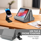 Sttargxing Tablet Stand Multi-Angle Tablet Pad Stand Lazy Holder Stand Soft Pad Stand Tablet Cushion Stand with Net Pocket & Random Color Stands for Lap - Grey view 6