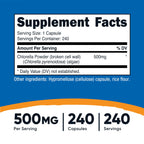 Nutricost Chlorella Capsules 500mg, 240 Vegetarian Capsules, Gluten-Free (additional view 1)