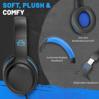 UKELALA U2C Type C Headphones - Black/Blue view 1