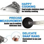 Rena Chris Measuring Spoons, Premium Heavy Duty Stainless Steel Measuring Spoons Cups Set, Small Tablespoon with Metric (Pack of 6)