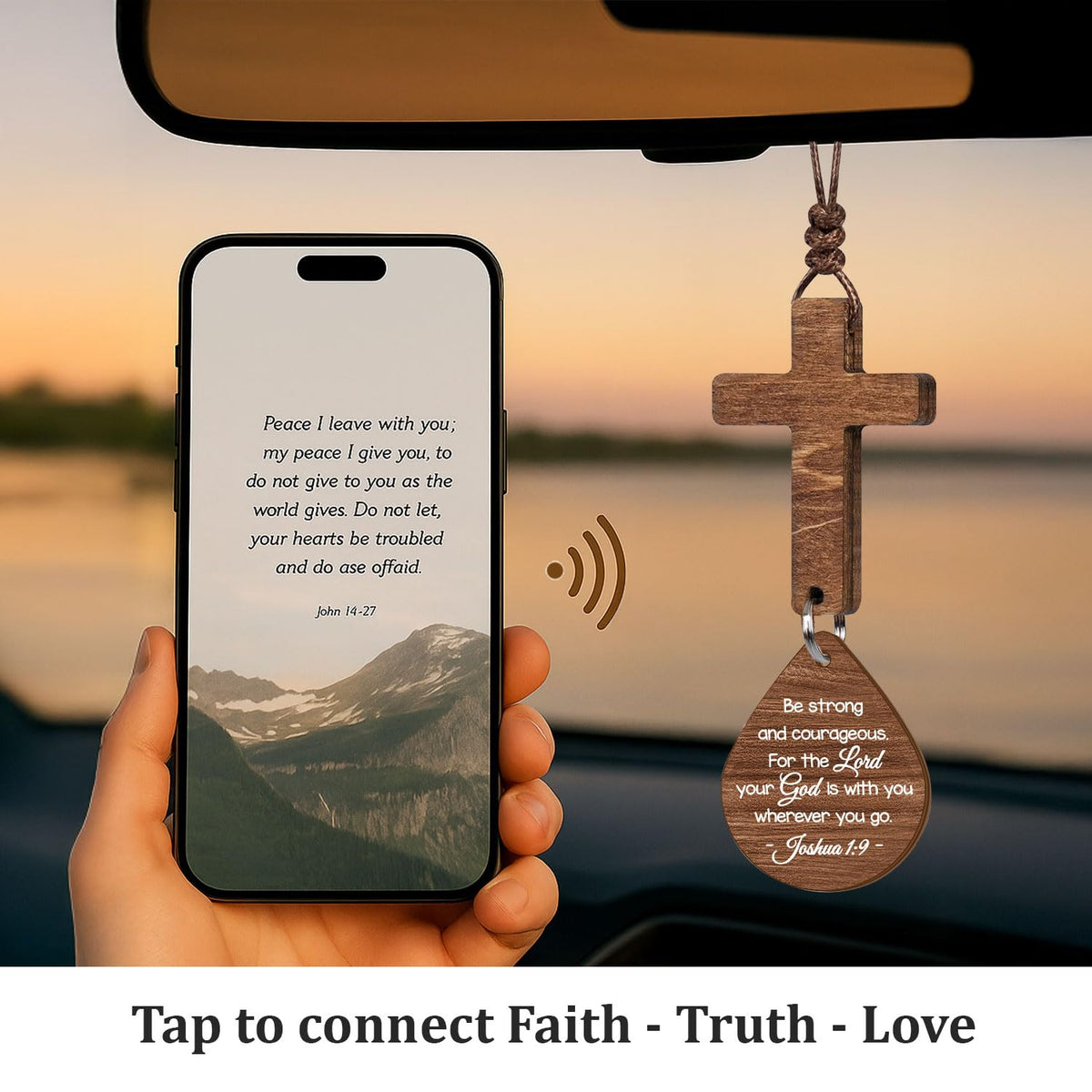 Cross for Car Mirror Hanging Christian Gifts for Men