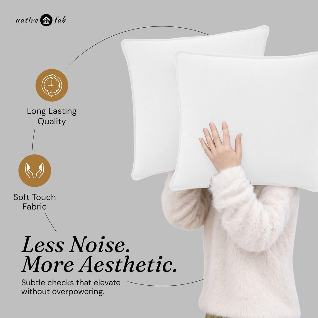 Native Fab Throw Pillow Cushion Cover for Sofa Couch Bed Comfort - Solid, White / 16" x 16" (Pack of 2) view 7