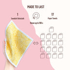 Augine Swedish Dishcloths for Kitchen, Reusable Paper Towel - 5 Count- Light Color view 3