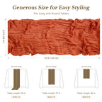Goodluck Cheesecloth Table Runner 35x120 Inch Boho Gauze Table Runner - Terracotta view 3