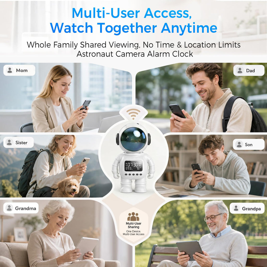 Carltec Astronaut Clock Indoor Camera - White view 8
