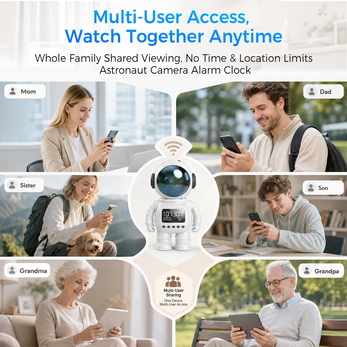 Carltec Astronaut Clock Indoor Camera - White view 8