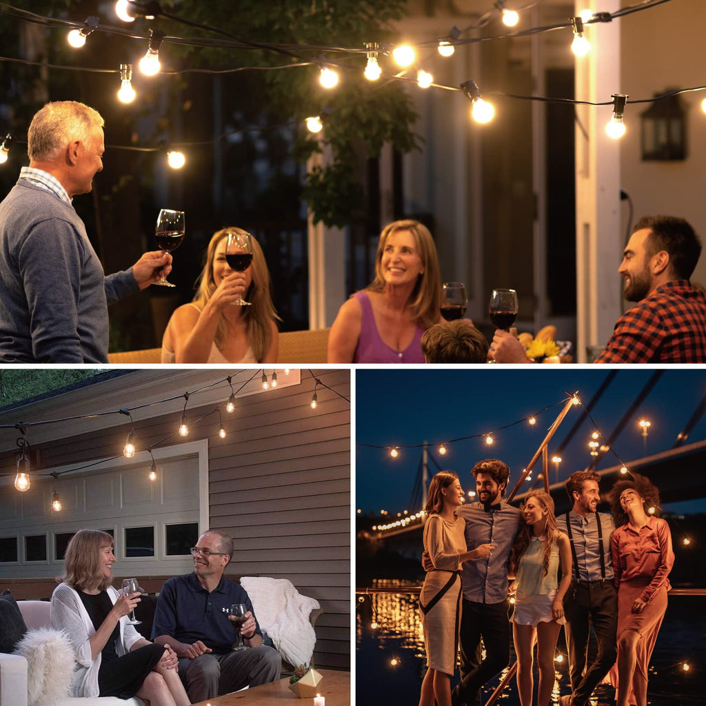Meconard Pack S14 LED Outdoor String Light Replacement Bulbs, Warm White