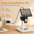 Elikliv Microscope, LCD Digital Coin Microscope 1000x, Coin Magnifier with 8 Adjustable LED Lights, PC View Compatible