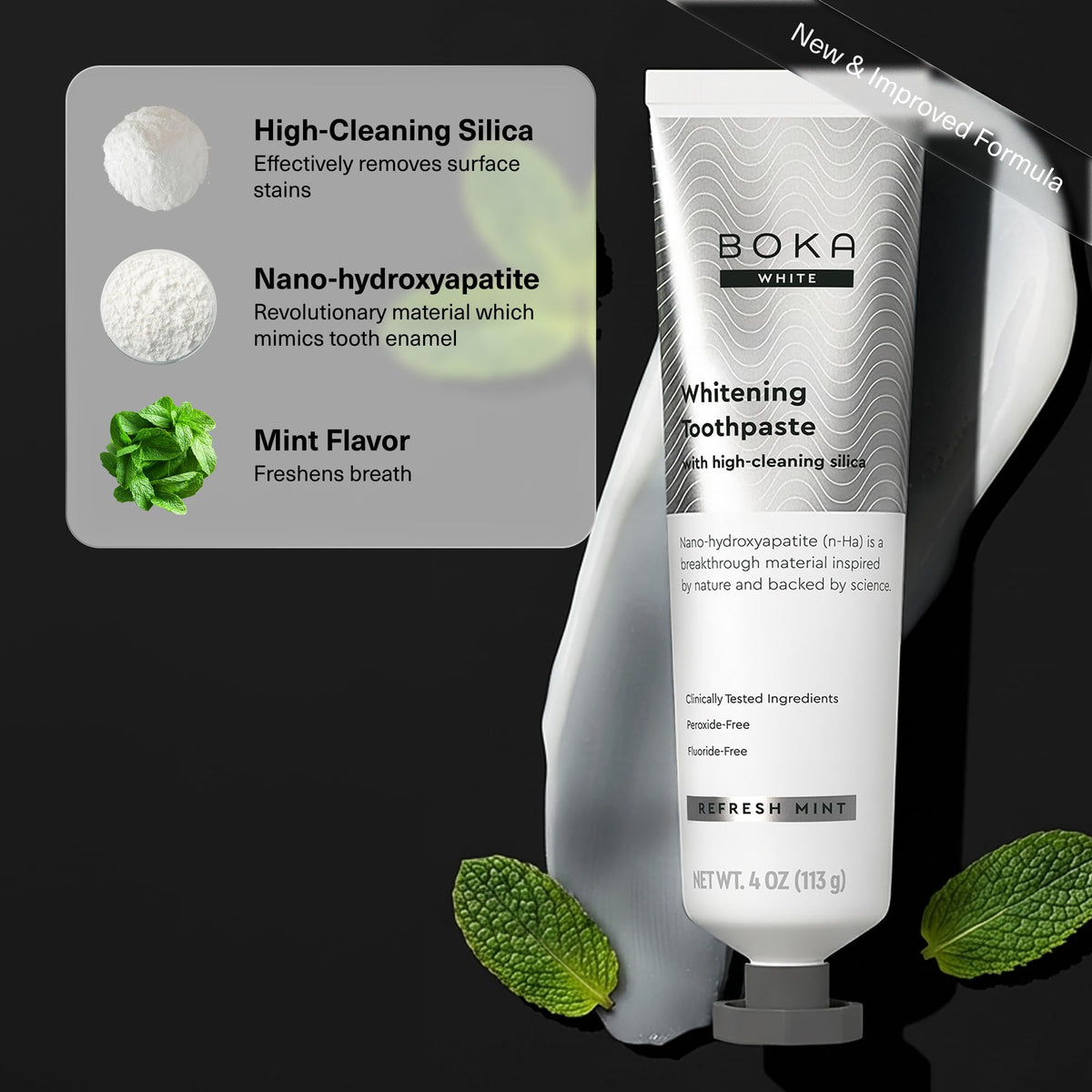 Boka Toothpaste - Nano Hydroxyapatite Toothpaste, Fluoride Free Toothpaste (BOK-FGS-W007-01-AA2US) (Pack of 2)