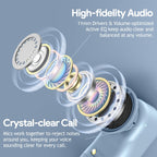 Active Noise Cancelling Ear Buds Wireless Bluetooth Headphones 80H Playtime Display Charging Case 50dB ANC Over - Sierra Blue view 7