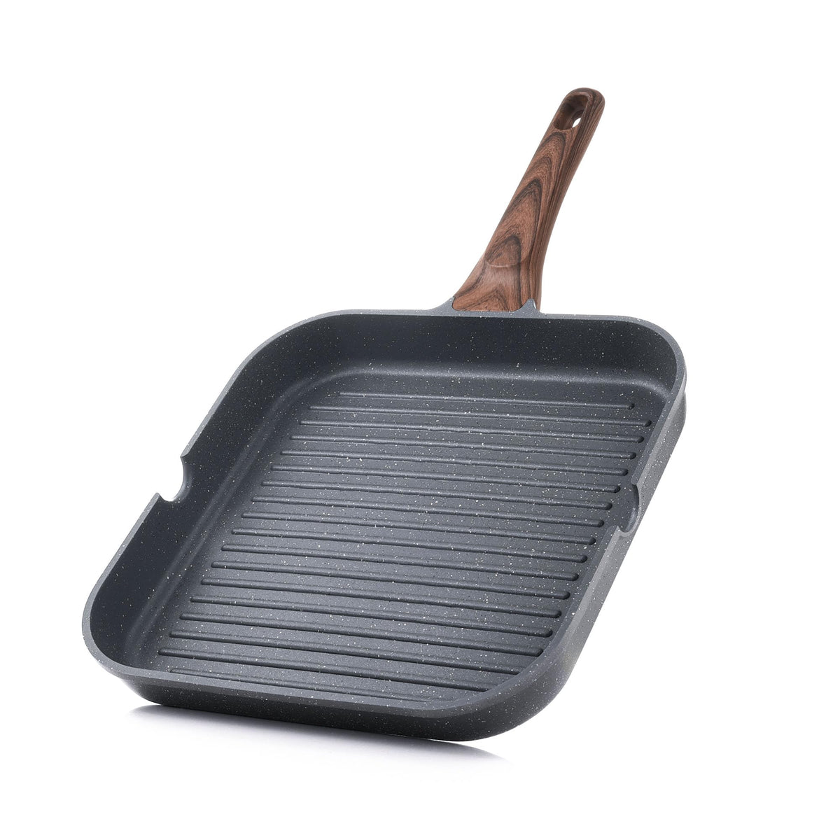 SENSARTE Nonstick Grill Pan for Stove Tops, Versatile Griddle with Pour Spouts, Square Big Cooking Surface, Durable (Pack of 3)