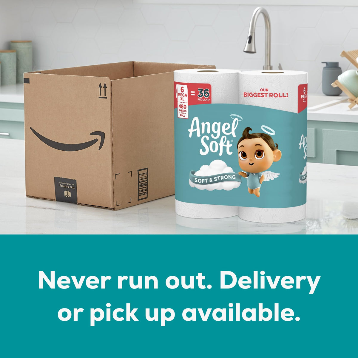 Angel Soft Toilet Paper, 6 Mega XL Rolls = 36 Regular Rolls, Soft and Strong Toilet Tissue (additional view 10)