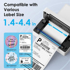 KNAON Thermal Label Printer, Bluetooth Shipping Label Printer - White view 2