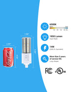 IDO LED G24q 4-Pin Light Bulb, 14W 1850Lumens, Type A+B (additional view 3)