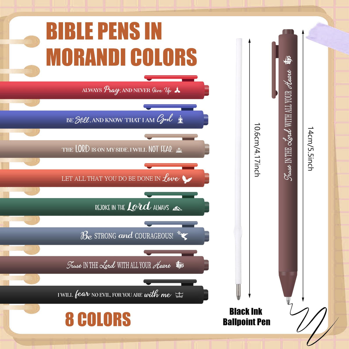 Sayglossy Pens Christian Pens Bulk - Dark Color / Bible Verse view 2