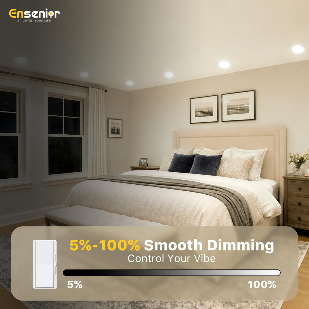 Ensenior 12 Pack 6 Inch LED Recessed Ceiling Light, 5CCT, 1200LM 12W 120V (Vecot)