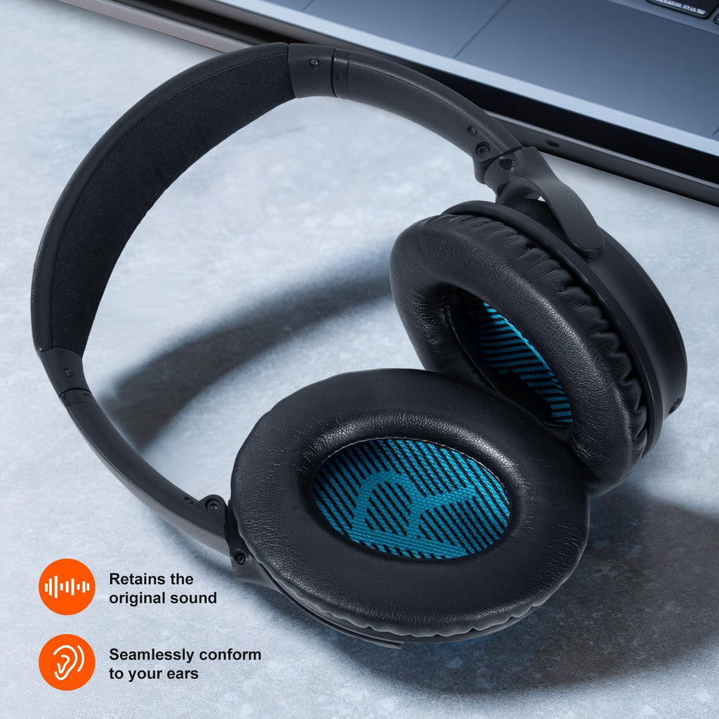 Aurivor Replacement Ear Pads for Bose QuietComfort QC35 QC25 QC15 QC2 Headphones - Black view 6