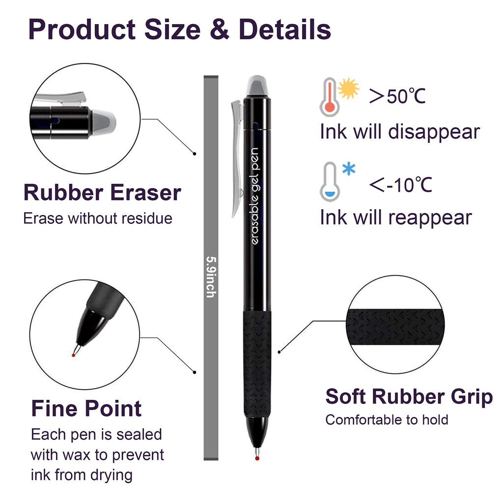 Lineon Erasable Gel Pens, 15 Pack
