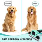 MIU COLOR Pet Grooming Brush Deshedding Tool for Dogs & Cats - Spring Green / Short and Medium Hair view 3