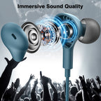 USB C Headphones for iPhone 18 Pro Max 17 16 15/Galaxy S26 FE Wired Earbuds - Lake-Blue view 1