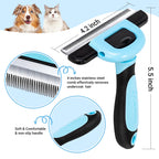 MIU COLOR Pet Grooming Brush Deshedding Tool for Dogs & Cats - Blue / Short and Medium Hair view 1