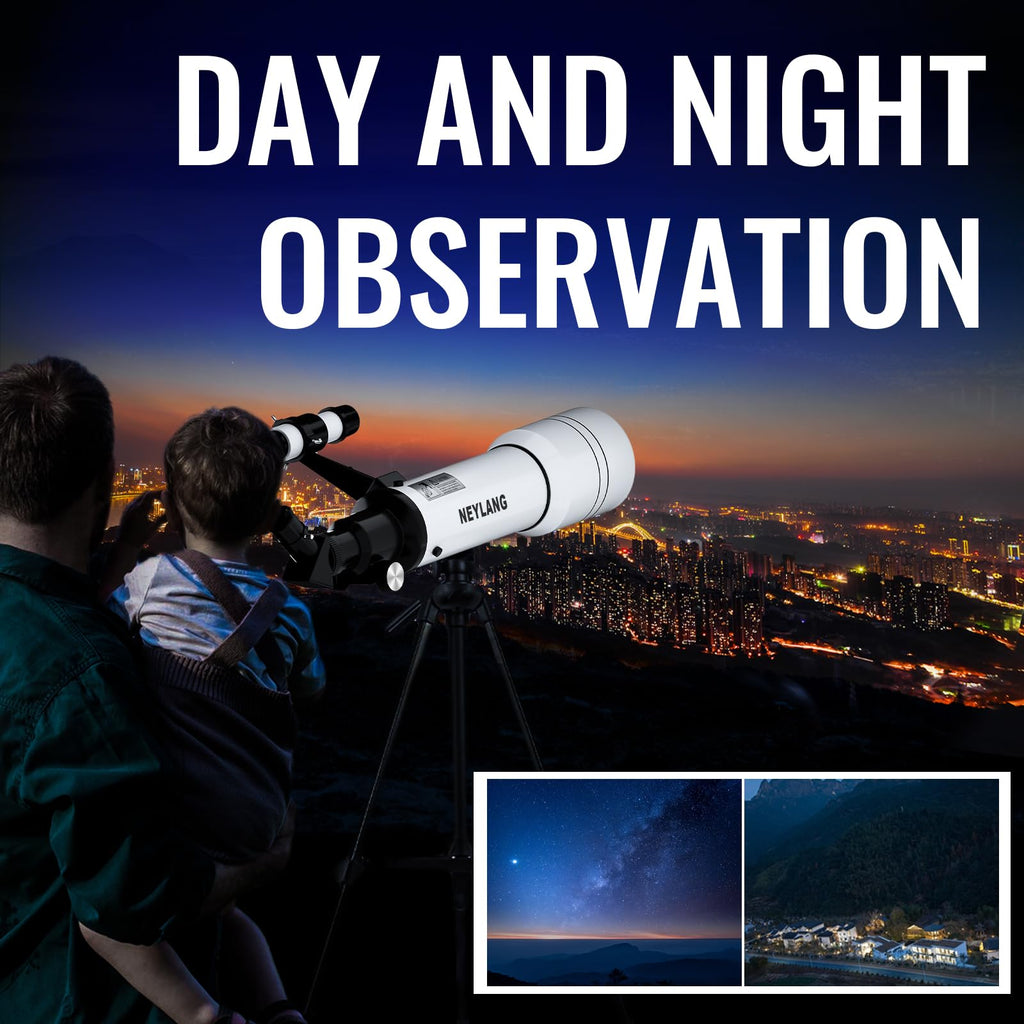 NEYLANG Telescope, 70mm Aperture Portable Refractor Telescope for Astronomy Beginners - White / 70x400MM view 5
