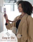 Geyoga Coffee Brown Scrunchie Teacher Lanyard for ID Badge, Stretchy Neck Key Lanyards (additional view 3)