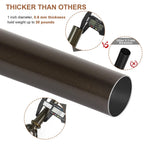 KAMANINA 1 Inch Curtain Rod 28-48 Inch, 2 Pack Antique Bronze Drapery Rods (TW-010030217-US-F1)