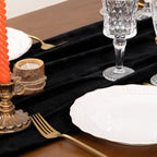 2 Pack Black Velvet Table Runner Cloth Fall Luxurious Wedding Party Decor (additional view 3)