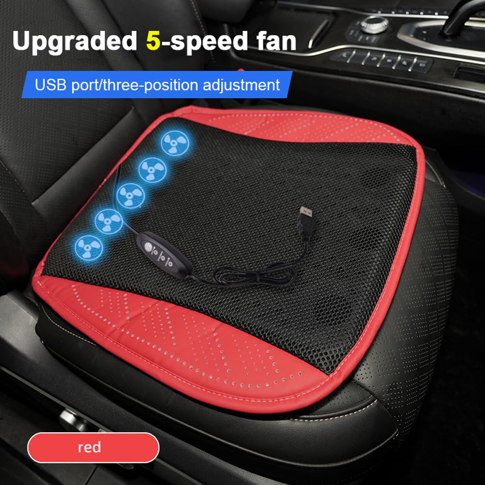 Cooling Seat Cushion, Breathable Ice Silk Car Seat Fan Cushion, 3 Adjustable Speed (additional view 2)