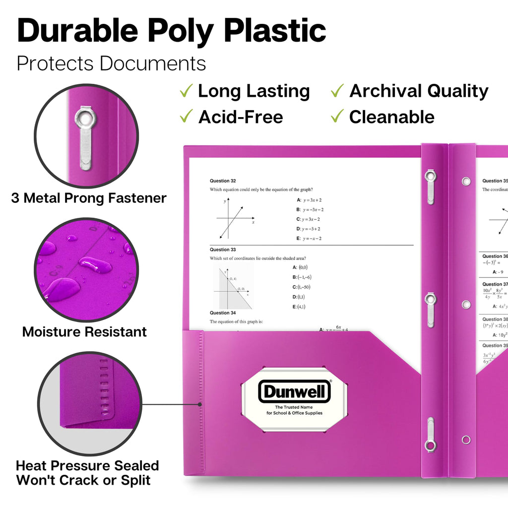 Dunwell Pocket Folders with Prongs