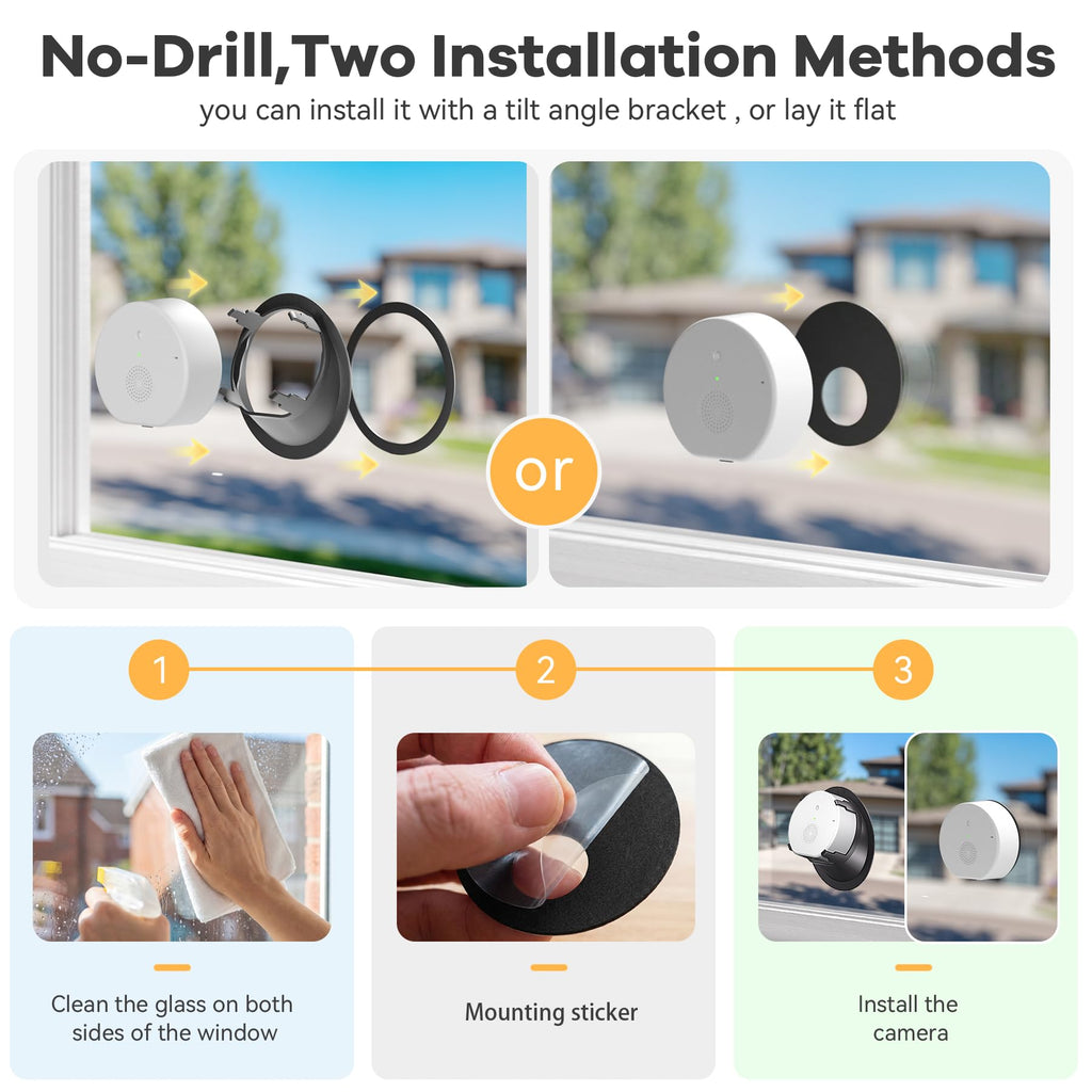 Rxuze 2.5K 4MP Indoor Window Camera, Wireless Cameras for Home Security (additional view 2)