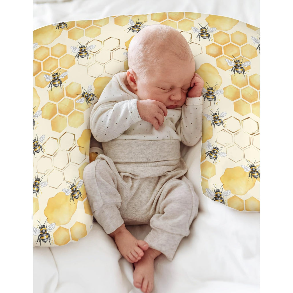 Nursing Pillow Covers for Boy Girl Bees - Honey view 3