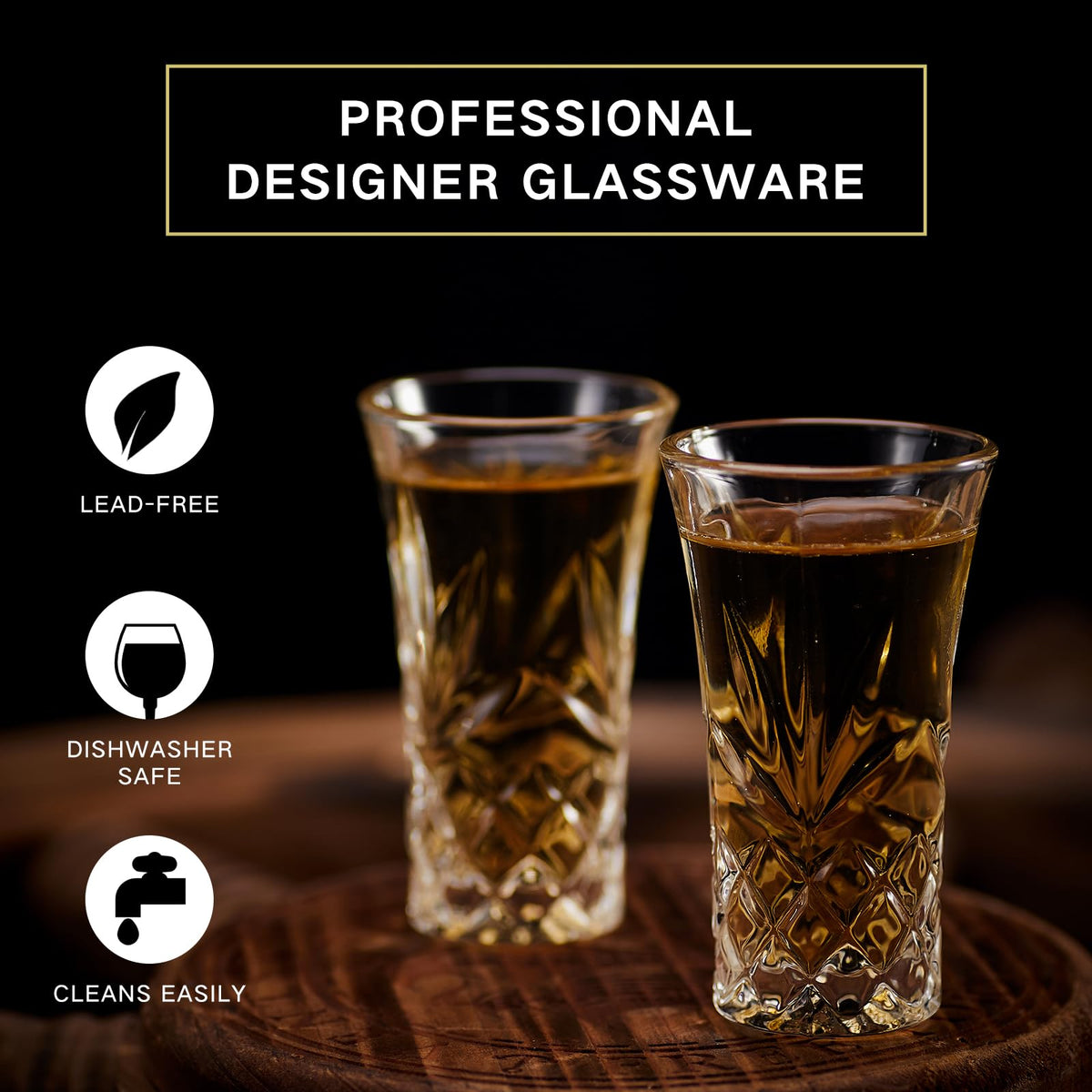 JAIEF Tequila Glasses Heavy Base Shot Glass Cordial Glasses 2 OZ - 3 view 2