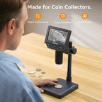 Elikliv EDM4C Coin Microscope with Scale, 4.3" Weighing Digital Magnifier