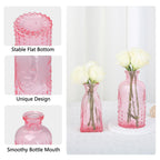 RUCKAE 22 Pack Pink Glass Bud Vases,Vintage Small Flower Vases for Centerpieces,Assorted (additional view 4)