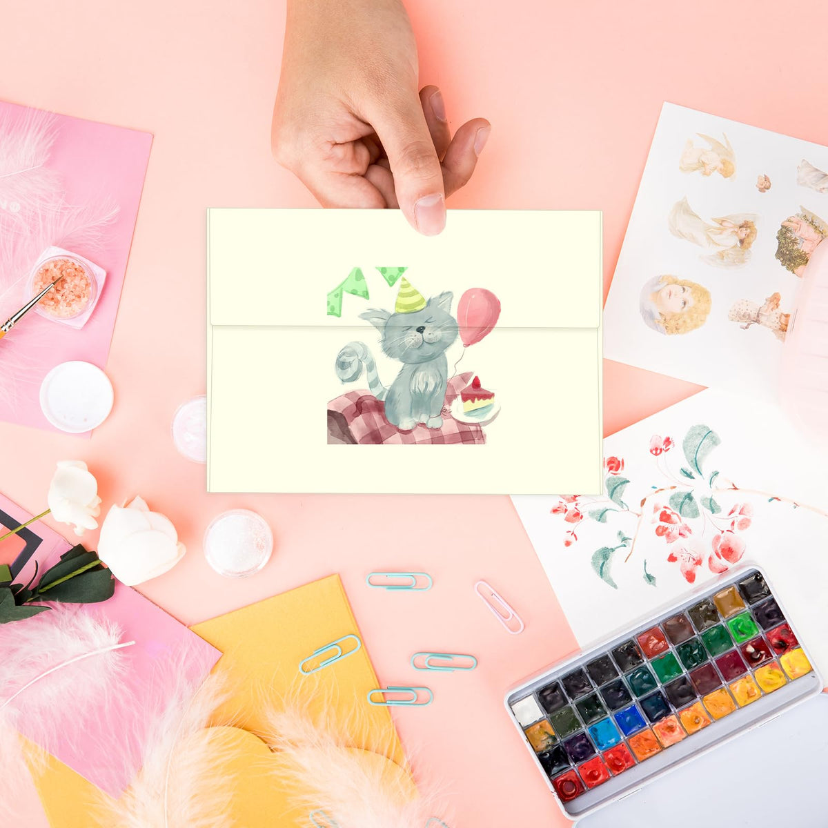 Ouzoustate A2 Invitation Envelopes 4.375x5.75 - cream view 3