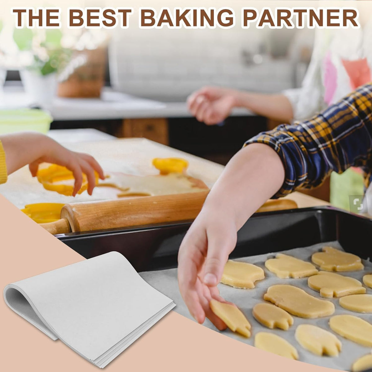 Hovico 130PCS Parchment Paper Baking Sheets - White 12" x 12" view 6