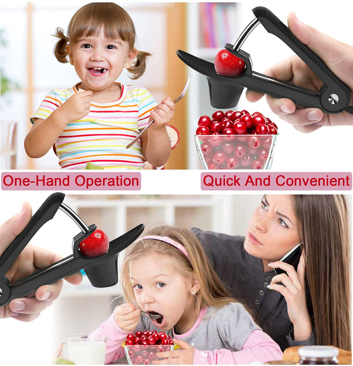 Cherry Pitter Tool Pit Remover - Black view 2
