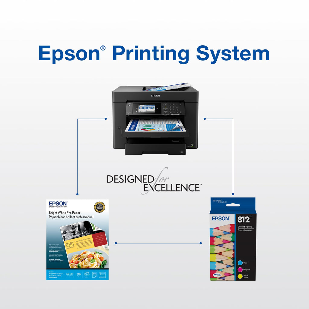 Epson 812XL Genuine High Capacity 4-Pack Ink Cartridge Combo T812XL-XCS