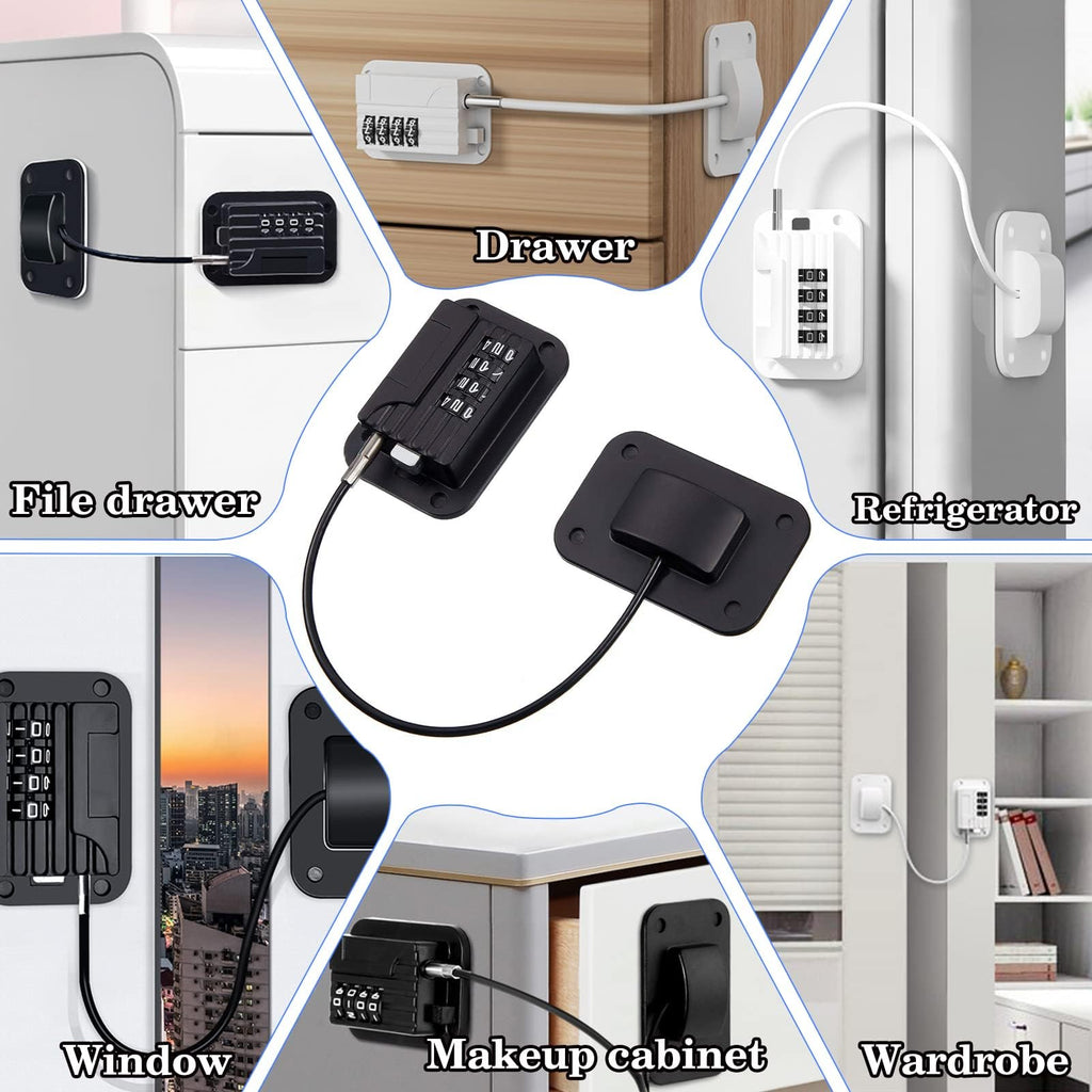 Fridge Locks with Code for Refrigerator - A-Black-2PACK view 3