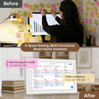 Yemsd 15.6" Digital Calendar Wall Touch Screen, Chore Chart, Photo Frame, Bases (White01)
