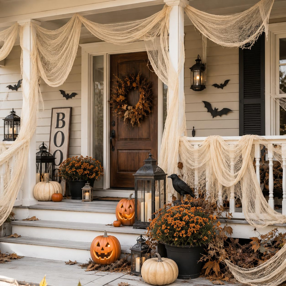 Qtisky Halloween Gauze Creepy Cloth