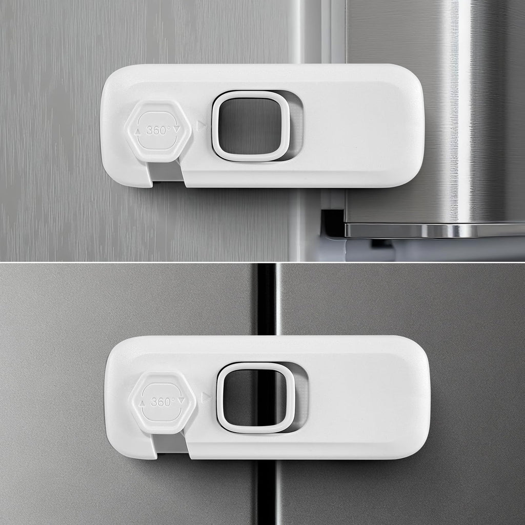 Fridge Locks for Kids with Strong Adhesive - White / 2 Pack