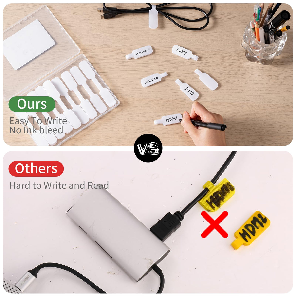 Trilancer Cable Cord Labels Large Size for Wire Organizing & Identification