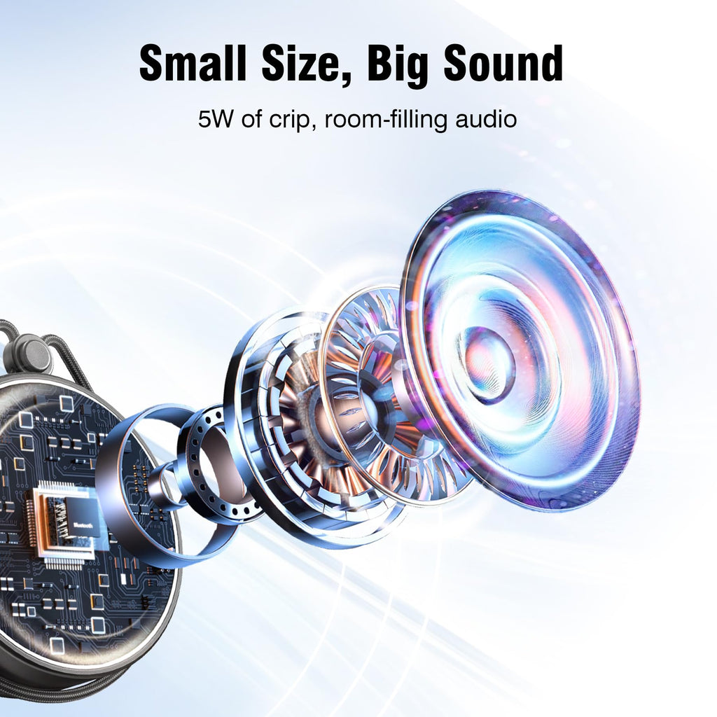 INSMY C12 IP67 Waterproof Shower Bluetooth Speakers,Portable Small Speaker - Black view 5