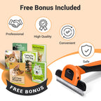 MIU COLOR Pet Grooming Brush Deshedding Tool for Dogs & Cats - Orange / Short and Medium Hair view 5