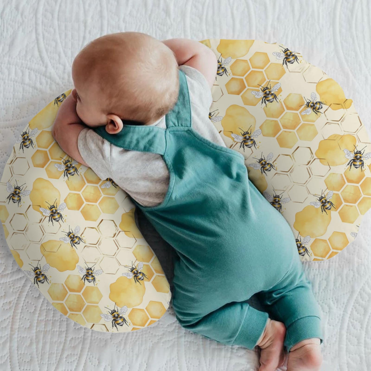 Nursing Pillow Covers for Boy Girl Bees - Honey view 1